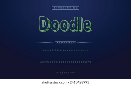 Vector Illustration Playful Handmade Typography. Font For Kids And Games