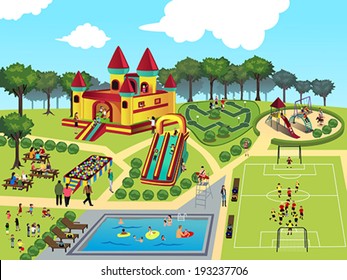 A vector illustration of playground map