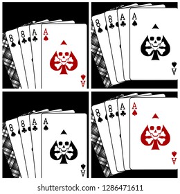 Vector illustration of a playing card combination called Dead Man's Hand