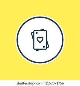 Vector illustration of playing card icon line. Beautiful celebration element also can be used as poker icon element.