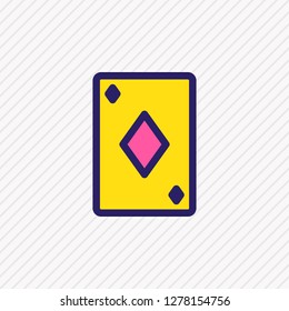 Vector illustration of playing card icon colored line. Beautiful entertainment element also can be used as poker icon element.