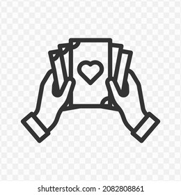 Vector illustration of playing card icon in dark color and transparent background(png).