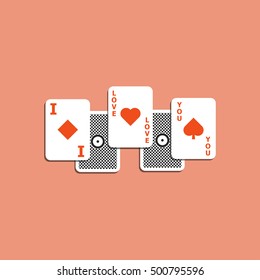 vector illustration of playing card and love concept