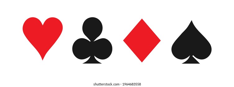 Vector Illustration of Playing Card Suit Icon Symbols
