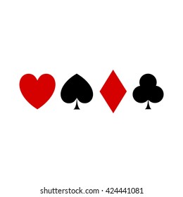 Vector Illustration of Playing Card Suit Icon Symbols