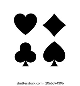 Vector illustration of playing card symbol, icon design casino. Simple style and isolated on a white background