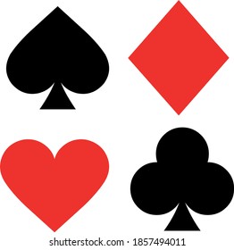Vector illustration of playing card symbols emoticons