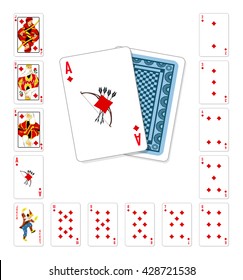 Vector illustration playing cards diamond Ace classic design