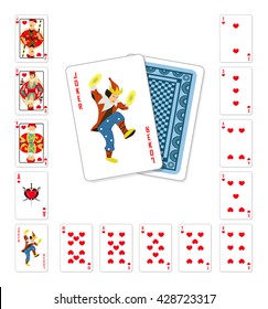 Vector illustration playing cards heart oker classic design