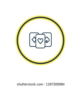 Vector illustration of playing cards icon line. Beautiful entertainment element also can be used as poker icon element.