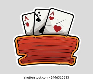 Vector illustration with playing cards and places for your text.