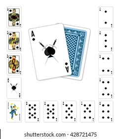 Vector illustration playing cards spade Ace classic design