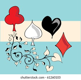 Vector illustration of playing cards suits