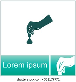 Vector illustration of playing chess game with hand.