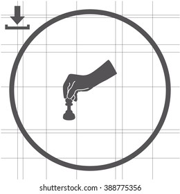 Vector illustration of playing chess game with hand.