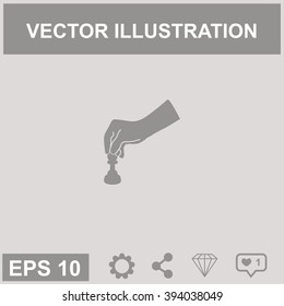 Vector illustration of playing chess game with hand.