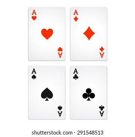 Vector illustration Playing Poker Cards. Four aces. 