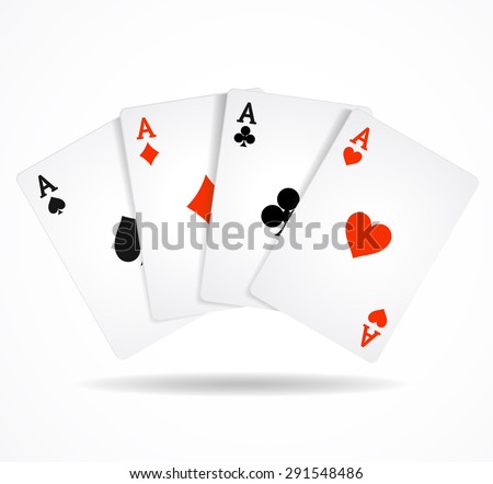 Vector illustration Playing Poker Cards. Winning hand
