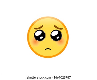 Vector Illustration Of Pleading Face Emoji