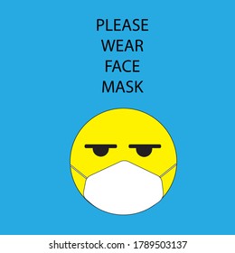 vector illustration please wear face mask.