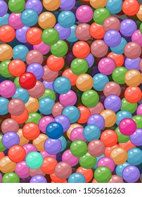 Vector illustration of plenty of colorful small balls