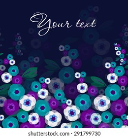 Vector illustration with plenty space for your text. Card with flowers. 