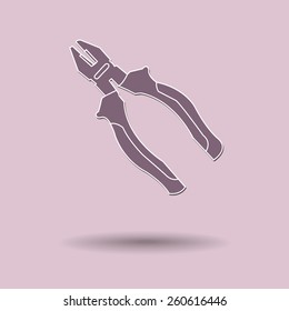Vector illustration of  Pliers color background.