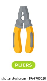 Vector illustration of pliers design. Construction tools. Tools for repair. Drawing of pliers tool vector icon for tool store.