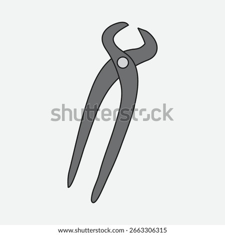 Vector illustration of pliers or pliers, a hand tool used for various purposes, especially in holding, cutting, or clamping work objects.