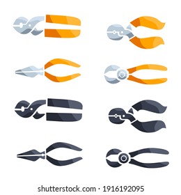 vector illustration of pliers icon.  equipment.  with a minimalist flat design style.  eps 10.