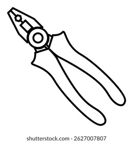 Vector illustration of a pliers. Pliers icon in line style. Pliers icon isolated on white background