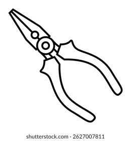 Vector illustration of a pliers. Pliers icon in line style. Pliers icon vector