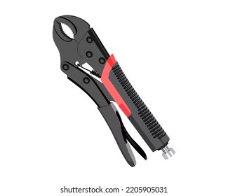 Vector Illustration Pliers Isolated On White Background.
Carpentry Hand Tools. 