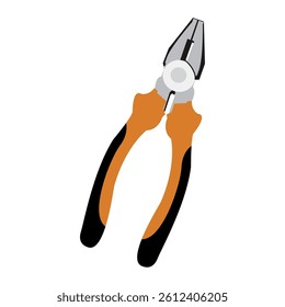Vector illustration of pliers. isolated on white background. Simple vector design.