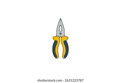 Vector illustration of pliers on white background	