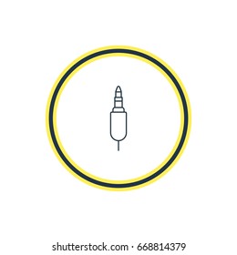Vector Illustration Of Plug Outline. Beautiful Laptop Element Also Can Be Used As Input Jack Element.