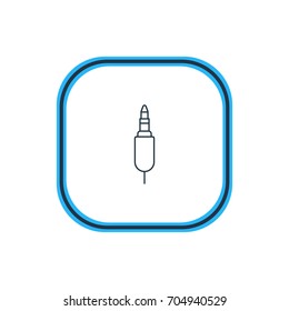 Vector Illustration Of Plug Outline. Beautiful Laptop Element Also Can Be Used As Input Jack Element.