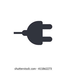 Vector illustration of plug sign icon on white background.