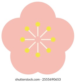Vector illustration of plum blossom