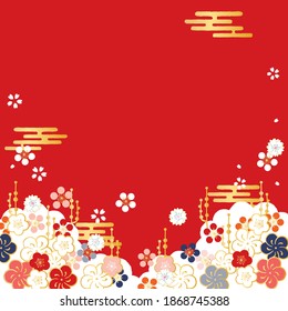 Vector illustration of Plum blossom background