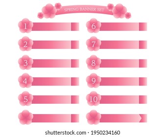 Vector illustration of plum blossoms. Petals.