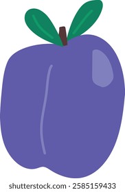 Vector Illustration of a Plum with Bright Colors