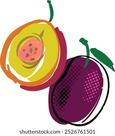 Ilustración vectorial de la ciruela