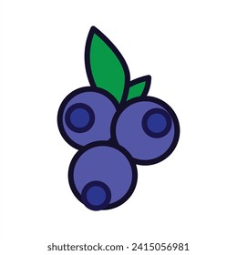 Ilustración vectorial del diseño plano del fruto de ciruela 