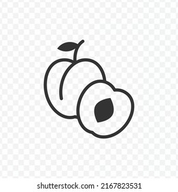 Vector illustration of Plum icon in dark color and transparent background(PNG).