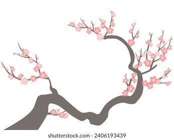 Vector illustration of plum tree