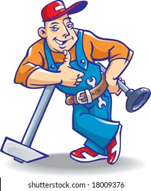 Vector Illustration Plumber Stock Vector (Royalty Free) 18009376 ...