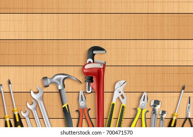 Vector illustration of Plumber tools icon set