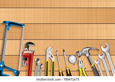 Vector illustration of Plumber tools icon set