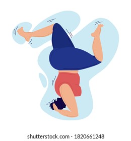 Vector illustration of a plump woman doing sports. Gymnastics. The concept of a healthy lifestyle. Icon. Isolated background.